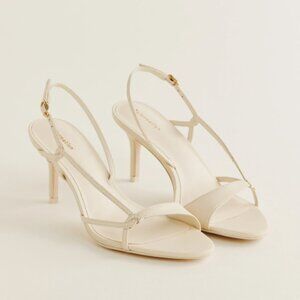 NWT Reformation Nino Slingback Heeled Sandal - Size 8, Almond Leather